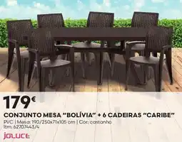 Bricomarché Conjunto mesa "bolívia" + 6 cadeiras "caribe" promoção