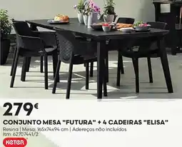 Bricomarché Conjunto mesa "futura" +4 cadeiras "elisa" promoção