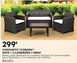 Bricomarché Conjunto "corona" sofá + 2 cadeirões + mesa* promoção