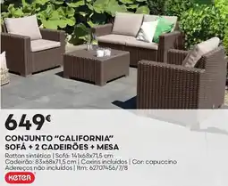 Bricomarché Conjunto "california" sofá + 2 cadeirões + mesa promoção