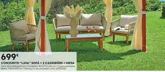 Conjunto "laya" sofá + 2 cadeirões + mesa