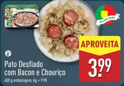 ALDI Pato Desfiado com Bacon e Chouriço promoção
