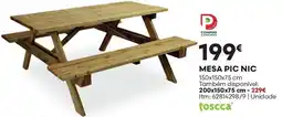Bricomarché Mesa pic nic 150x150x75 cm promoção