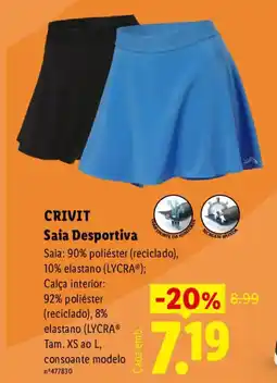 Lidl CRIVIT Saia Desportiva promoção
