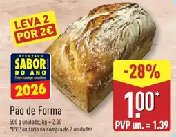 ALDI Pão de Forma promoção