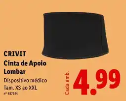 Lidl CRIVIT Cinta de Apoio Lombar promoção