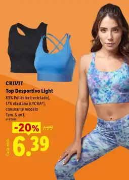 Lidl CRIVIT Top Desportivo Light promoção