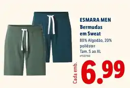 Lidl ESMARA MEN Bermudas em Sweat promoção