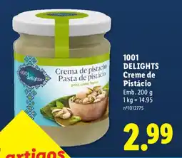 Lidl 1001 DELIGHTS Creme de Pistácio promoção