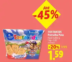 Lidl TOSTAKIDS Patrulha Pata promoção