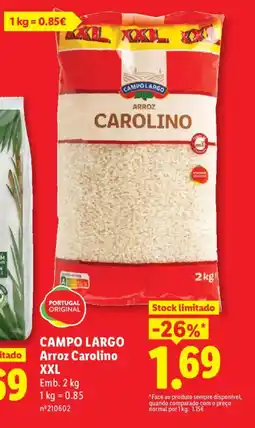 Lidl CAMPO LARGO Arroz Carolino XXL promoção