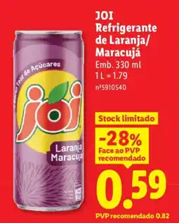 Lidl JOI Refrigerante de Laranja/ Maracujá promoção