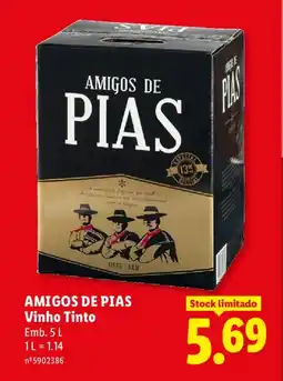 Lidl AMIGOS DE PIAS Vinho Tinto promoção