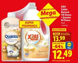 Lidl XAU Sabão Natural 110 Doses + Quanto 95 Doses promoção