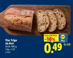 Lidl Pão Trigo da Avó Unid. promoção