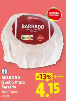 Lidl MILBONA Queijo Prato Barrado Emb. 1 unid. promoção