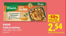 Lidl KNORR Caldo de Galinha promoção