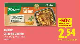 Lidl KNORR Caldo de Galinha promoção
