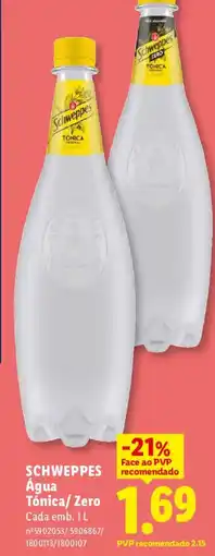 Lidl SCHWEPPES Água Tónica/ Zero Cada promoção