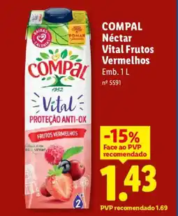 Lidl COMPAL Néctar Vital Frutos Vermelhos promoção