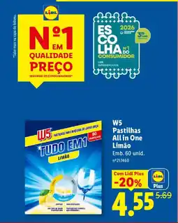 Lidl W5 Pastilhas All in One Limão promoção