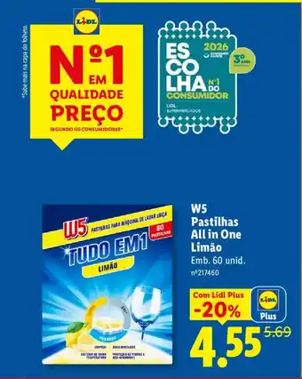 Lidl W5 Pastilhas All in One Limão promoção