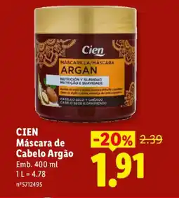 Lidl CIEN Máscara de Cabelo Argão promoção