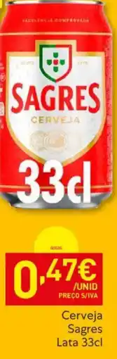 Recheio Cerveja Sagres Lata 33cl promoção