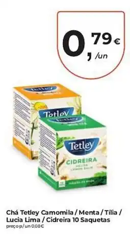 Aqui é fresco Chá Tetley Camomila/Menta/Tilia / Lucia Lima/Cidreira 10 Saquetas promoção