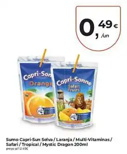Aqui é fresco Sumo Capri-Sun promoção