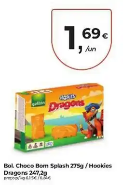 Aqui é fresco Bol. Choco Bom Splash / Hookies Dragons promoção