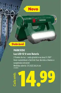 Lidl PARKSIDE Luz LED 12 V sem Bateria promoção