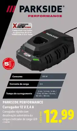 Lidl PARKSIDE PERFORMANCE Carregador 12 V 2,4 A promoção
