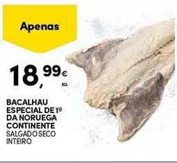 Continente Bacalhau especial de 19 da noruega continente salgado seco inteiro promoção