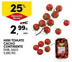 Continente Mini tomate cacho continente promoção