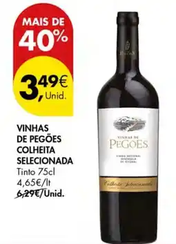 Pingo Doce Vinhas de pegões colheita selecionada tinto promoção