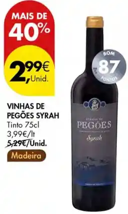 Pingo Doce Vinhas de pegões syrah promoção