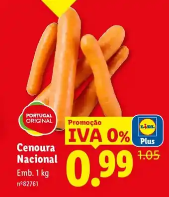Lidl Cenoura Nacional promoção
