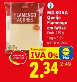 Lidl MILBONA Queijo Flamengo em fatias promoção