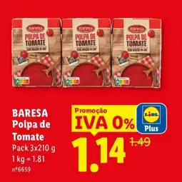 Lidl BARESA Polpa de Tomate promoção