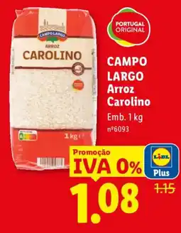 Lidl CAMPO LARGO Arroz Carolino promoção