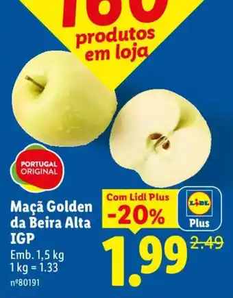 Lidl Maçã Golden da Beira Alta IGP promoção