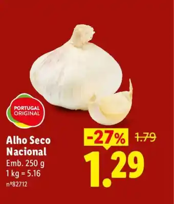 Lidl Alho Seco Nacional promoção