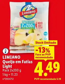 Lidl LIMIANO Queijo em Fatias Light promoção
