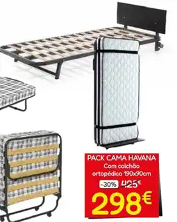 Hiper Centro do Móvel Pack cama havana Com colchão ortopédico 190x90cm promoção