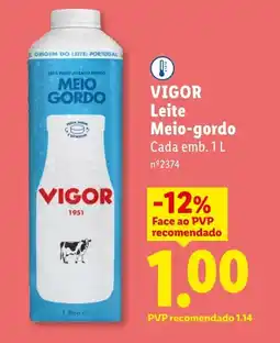 Lidl VIGOR Leite Meio-gordo Cada promoção