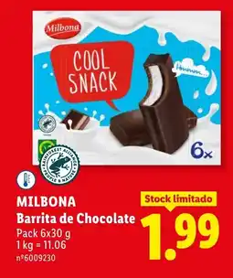 Lidl MILBONA Barrita de Chocolate promoção