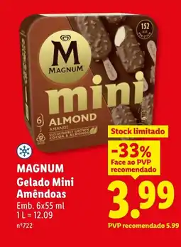 Lidl MAGNUM Gelado Mini Amêndoas promoção