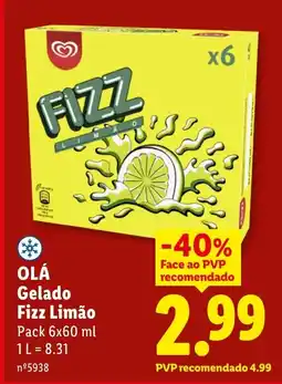 Lidl OLÁ Gelado Fizz Limão promoção
