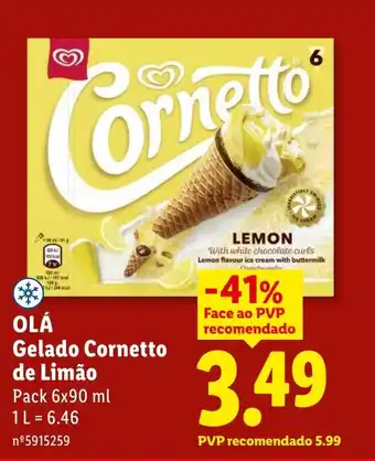 OLÁ Gelado Cornetto de Limão